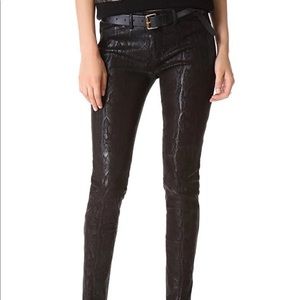 NWT Faith Connexion Lamb Leather Python Pants